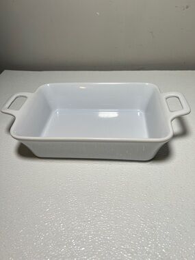 Dash of That 2 quart White Stoneware Rectangular Baking Dish with Handles